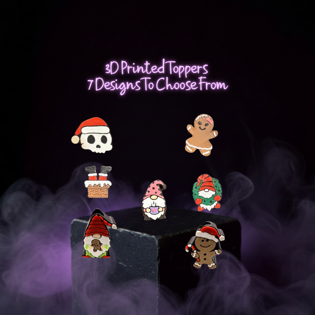 Christmas Gnome to Gingerbread Man 3D Printed Straw Toppers * 7 Options to Choose From*