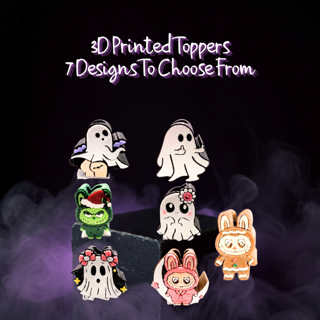 Naughty Ghost to Labubu 3D Printed Straw Toppers * 6 Options to Choose From*