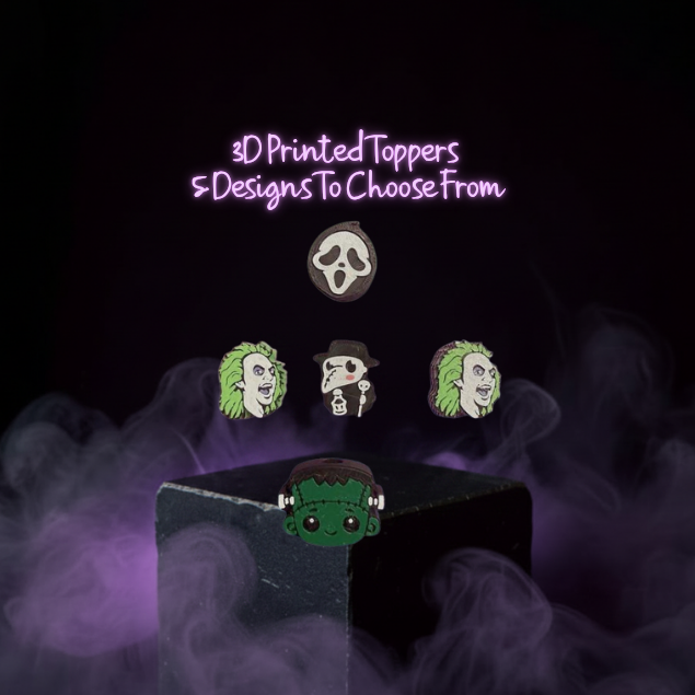 Beetle Juice, Ghost Face & Other Movie Characters 3D Printed Straw Toppers *5 Options to Choose From*