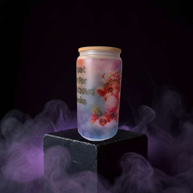 Here for the Fucking Snacks 12oz Stainless Steel Tumbler or 16oz Glass Mug