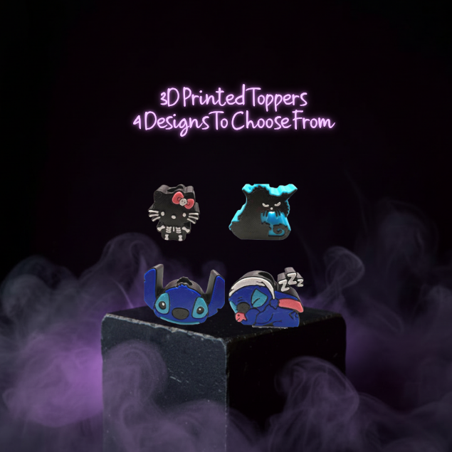 Stitch, Hello Kitty or Angry Cat 3D Printed Straw Toppers *4 options to choose From*